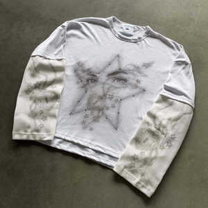 Camiseta térmica de punto gofrado para hombre, manga larga, mezcla de algodón, cuello redondo, informal, para usar en capas. - Product Image 2