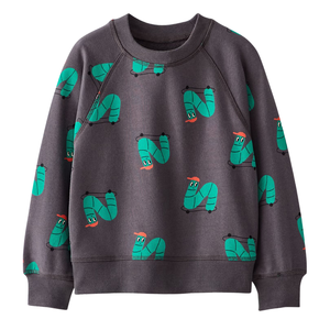 Sweat-shirt pour bébé et enfant, en molleton français, imprimé intégral, manches raglan, col côtelé extensible doux, poids moyen, polyester/coton - Product Image 6