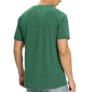 T-shirt en coton noir pour homme, manches courtes, col rond, coupe classique, jersey décontracté, couleur unie, teinture unie - Product Image 4