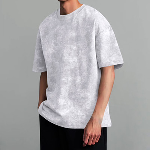 เสื้อยืดโอเวอร์ไซส์ผู้ชายพรีเมียม ผ้าคอตตอนเนื้อหนานุ่ม ล้างสีแบบวินเทจ สไตล์สตรีทแวร์ ดีไซน์ไหล่ตก - Product Image 3