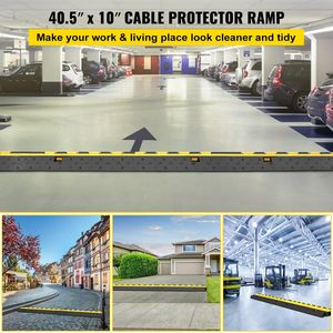 Rampa di Protezione per Cavi in Gomma a Doppio Canale, Set da 5 Pezzi, Resistente, Capacità 66.000 Libbre, per Passi Carrabili e Protezione Cavi/Tubi - Product Image 2