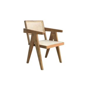 Silla de Comedor Moderna Evio de Madera de Teca Sólida con Asiento de Cuerda, Sillón con Logotipo y Color Personalizados, Muebles para el Hogar y Comedores de Hoteles - Product Image 1