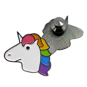 Fabricante de crachá de metal personalizado Pin de lapela esmaltado Rainbow Unicorn personalizado