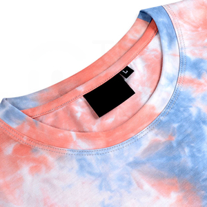 Camiseta de Manga Corta con Cuello Redondo y Estampado Tie-Dye para Hombre, Corte Regular, Tejido de Punto Informal con Patrón - Product Image 4