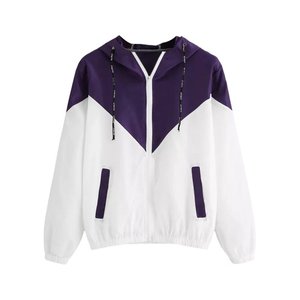 OEM Color Blocked Women Windbreaker <b>Jackets</b> Breathable Windproof Polyester Autumn Wear Women Windbreaker <b>Jackets</b> - Product Image 3