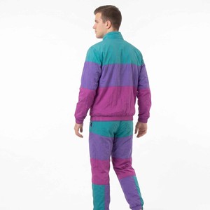 Unisex Customizable Quick Dry Nylon 2 Piece Tracksuit Hooded Zip up Windbreaker <b>Jacket</b> Pants Color Block Reflective Striped - Product Image 6