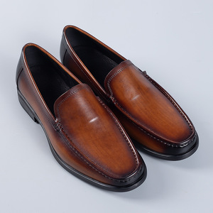 Nueva llegada de los hombres italianos Zapatos de vestir de cuero de grano completo Oxfords Business Casual Slip-On Mocasines estilo para todas las estaciones Formal - Product Image 3