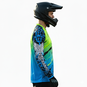 Jersey de Motocross Sublimado de Manga Larga, Diseño Personalizado, Secado Rápido, Transpirable, Antiarrugas, Invierno, Poliéster, Carreras de Motociclismo - Product Image 3