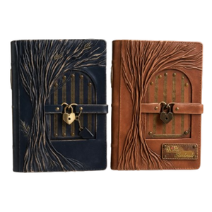 Hardcover Handmade <b>Leather</b> Journal Tree of Life Lockable Door and Key A5 Guest Book Personalized Diary <b>Refillable</b> <b>Notebook</b> Gift - Product Image 1