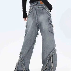 Jeans de Mezclilla para Mujer, Cintura Media, Estilo Moderno, Alta Calidad OEM, Nueva Llegada 2026, con Botones, Color Azul Claro - Product Image 2