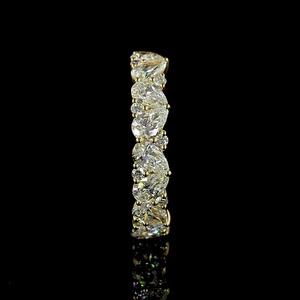 Anillo de Eternidad Minimalista con Diamante Cultivado en Laboratorio de Corte Pera de 3.25 CT, Certificado IGI, Oro Sólido de 18K, Joyería Fina Personalizada para Mujer - Product Image 4