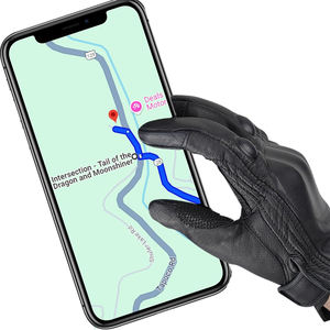 Gants de moto en cuir à écran tactile, couleur noire, protection antidérapante, coupe-vent, pour sports de plein air, gants de moto - Product Image 4