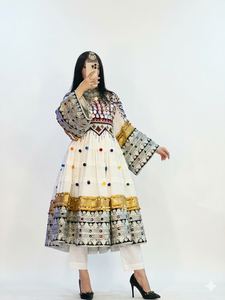 Latest Fashion Afghan Kuchi Breathable Embroidery Pleat Satin <b>Ruffles</b> Pattern Modest Maxi Evening <b>Dresses</b> Afghan Kuchi <b>Dress</b> - Product Image 5