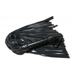 Leather Whip With Braided Handle And Multiple Straps For <b>Equestrian</b> Use - Product Image 4