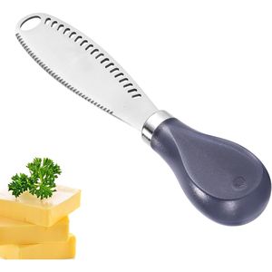 Couteau à beurre 3-en-1 en acier inoxydable avec manche en bois, trancheur et râpe à fromage pour la cuisine - Product Image 1