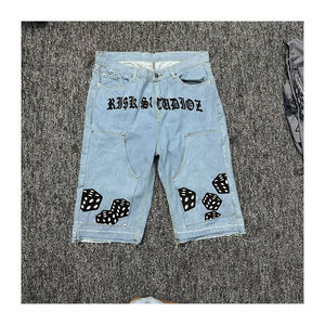 Men's Trendy Casual Five-<b>Point</b> Denim Shorts New Summer Distressed Jean Shorts Washed Shorts - Product Image 1