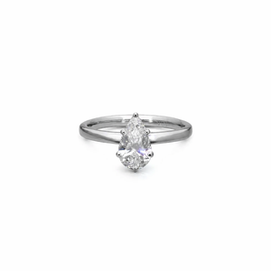 Bague de fiançailles en diamant de laboratoire taille poire de qualité supérieure, certifiée IGI, en or blanc massif 14 carats, solitaire de forme poire, bague de mode en gros - Product Image 1