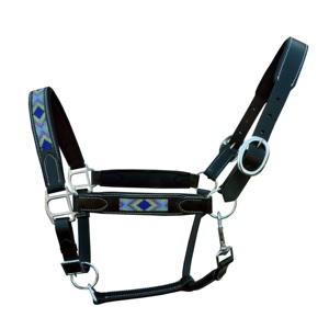 Harnais en cuir réglable de qualité supérieure pour usage équin, avec nezier tressé élégant orné de perles, construction robuste, harnais pour cheval - Product Image 1