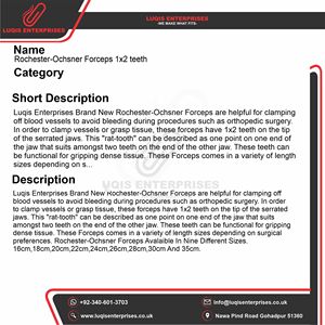 Rochester Pean Forceps Surgical Instrument Stainless Steel Hemostatic Clamp Medical <b>Precision</b> <b>Tool</b> Reusable - Product Image 5