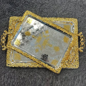 Home Hotel <b>Bar</b> & Restaurants Handmade Tray Latest Metal Serving Decorative for Food Dessert & Snacks Etc - Product Image 5
