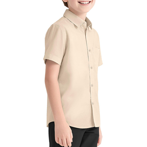 Chemise Oxford 100% coton, manches courtes, uniforme scolaire pour garçons, boutonnée - Product Image 3