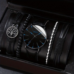 นาฬิกาควอตซ์แฟชั่นธุรกิจสำหรับผู้ชาย NW1444 และชุดกำไลข้อมือ - Product Image 1