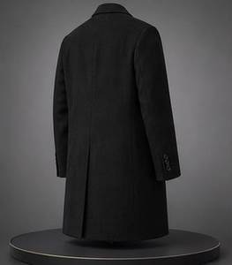 Custom Men's Premium Wool Overcoat | Winter Knee-Length Coat | <b>Quilted</b> Satin Lining | <b>Single</b> Button Closure | OEM ODM - Product Image 5