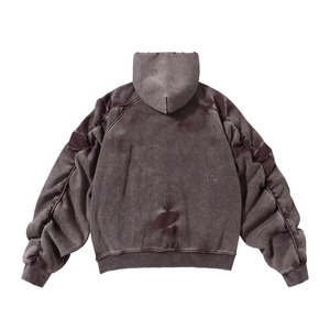Sudadera con Capucha de Alta Calidad, Estilo Vintage, Lavado Ácido, 100% Algodón, Felpa, Bordado Personalizado, para Hombre, Invierno, Talla Grande - Product Image 5