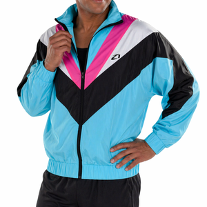 Vestes unisexes personnalisées de qualité pour hommes, streetwear, coupe-vent, fermeture éclair, blocs de couleur, finitions élastiques, 100% nylon, vente en gros - Product Image 1