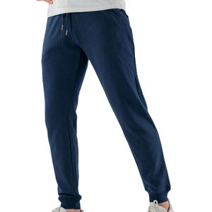KATBROS INDUSTRY <b>Men's</b> <b>Navy</b> Blue Loose Fit 100% Cotton Casual <b>Joggers</b> Elastic Waist Side Pockets Lightweight Knitted Autumn Wear - Product Image 5