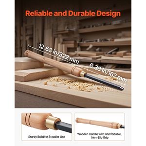 Set di 4 Utensili per Tornitura del Legno con Punta Diamantata Quadrata e Manico in Legno per Sgrossatura, Finitura e Dettaglio - Product Image 4