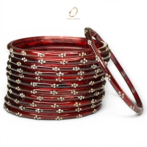 Pulseras de Cristal Kashmiri Color Vino Tinto, Diseño de Gota de Lluvia, Plateadas, con Cristales, para Mujer, para Bodas y Fiestas, Precio al por Mayor - Product Image 2
