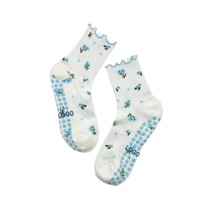 OEM Custom Autumn Pilates <b>Socks</b> Ruffled Cuff Crew <b>Socks</b> Non Slip Dot <b>Grip</b> Soft Comfortable Indoor Fitness Yoga Bottom Trendy - Product Image 1