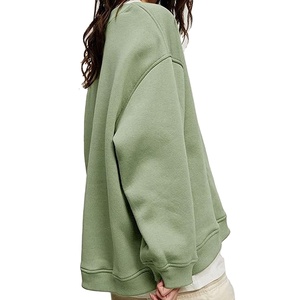 Casual Oversized Pullover Shoulder Fleece Woven Sweatshirt Hoodies Activewear Workout Wholesale Baggy Winter Autumn Loose Tops - Product Image 3