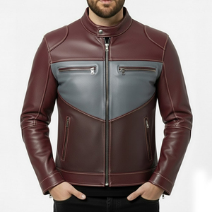 Veste en cuir véritable pour homme, édition limitée, taille américaine, appliqué en cuir d'agneau, broderie diamant, veste d'hiver de haute qualité pour homme - Product Image 1