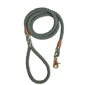 สายจูงสุนัขแบบทำมือเชือกคอตตอนสีอุปกรณ์เสริมสำหรับสัตว์เลี้ยง - Product Image 1