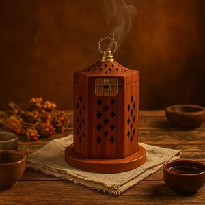 Quemador de Bakhoor Tradicional de Madera, Decoración Árabe para el Hogar, Quemador Hecho a Mano para el Ramadán, Decoración Árabe Elegante para el Ramadán - Product Image 2