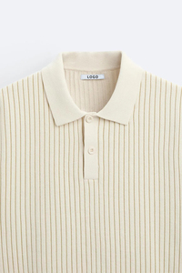Polo de Punto Personalizado con Logotipo OEM y ODM, Manga Corta, Cuello Redondo, Algodón Liso, a Rayas, Suéter Personalizado para Hombre - Product Image 5