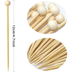 200 Palillos de Madera de Bambú de 4.7 Pulgadas para Aperitivos, Cócteles y Charcutería, Desechables, para Fiestas - Product Image 3