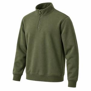Custom Logo Boxy Fit Quarter Zip Sweatshirt <b>Men</b> Heavyweight Cotton Fleece <b>Pullover</b> - Product Image 4