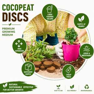 Disques de cocofibre écologiques pour le démarrage des semis, substrat naturel en fibre de coco pour les plantes de jardin à domicile - Product Image 4