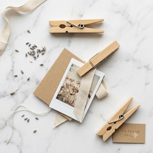 Pinces à linge en bois Heritage, design minimaliste, en bouleau naturel, à ressort, pour la lessive, la cuisine et la garde-robe - Product Image 3