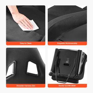 Set completo di sedile da corsa integrato con schienale confortevole, cursore a doppio blocco e schiuma ad alta resilienza per auto - Product Image 6