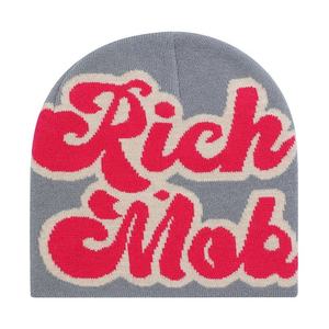 Bonnet personnalisé en gros, tricot jacquard avec lettres, chaud, style hip-hop - Product Image 6