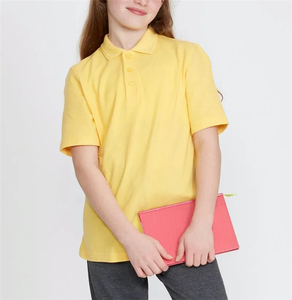 Uniformes scolaires personnalisés avec logo brodé, 100% coton, manches courtes, polo - Product Image 1