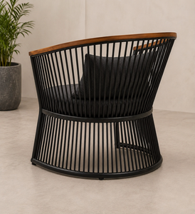 Canapé d'extérieur rustique en teck massif, anti-décoloration, anti-corrosion, pour jardin, terrasse, café, toutes saisons - Product Image 3