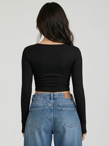 Nueva Colección de Ropa Casual para Mujer, Manga Larga, Corte Ajustado, Manga Mariposa, Poliéster/Algodón Transpirable, con Logotipo, para Fiestas, Verano - Product Image 2