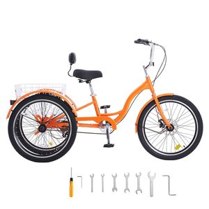 Bicicleta Cruiser de Aleación de Aluminio de 26 Pulgadas para Adultos, Triciclo de 3 Ruedas con Canasta Ajustable, Triciclos para Adultos - Product Image 1