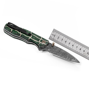 Premium Handforged Damascus Steel Pocket <b>Knife</b> 18.5cm Custom Folding <b>Knife</b> Fingerprint Micarta Handle Outdoor Camping EDC Gear - Product Image 2