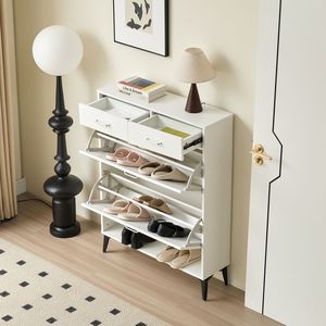 Grande Scarpiera Moderna Autoportante con 2 Cassetti Ribaltabili, Organizzatore Progettato per una Conservazione Ottimale delle Scarpe - Product Image 2